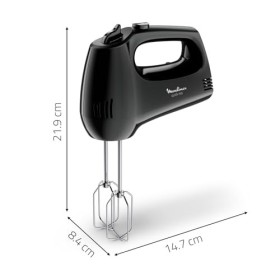 Moulinex Quick Mix, Batteur à main, 300 W, Fouets et crochets pétrisseurs en acier inoxydable, Poignée ergonomique, 5 vitesse
