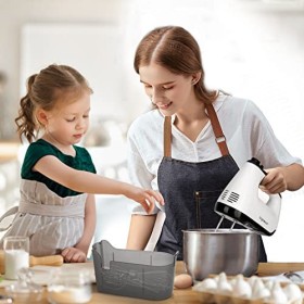 Aigostar Pudding - Batteur électrique cuisine, 6 Vitesses + Turbo, Batteur à main de 400W. Bouton déjection, 2 batteurs, 2 c