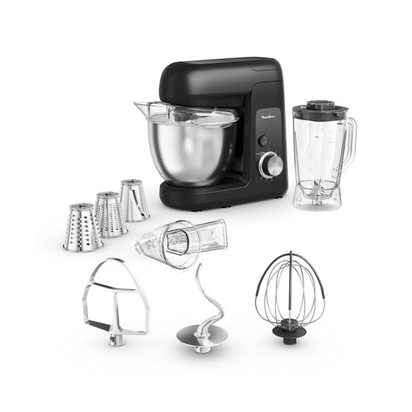 Moulinex Bake Partner, Robot pâtissier, 1100 W, Performances durables, Kit daccessoires BakeGood, Mouvement planétaire QA522