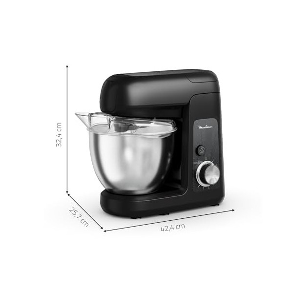Moulinex Bake Partner, Robot pâtissier, 1100 W, Performances durables, Kit daccessoires BakeGood, Mouvement planétaire QA522