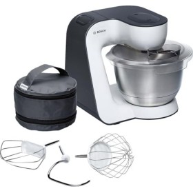 Bosch, robot pâtissier, moteur 900 watts, mélange homogène 3D, 7 vitesses, accessoires pâtisserie, compact, blanc/gris, MUM54