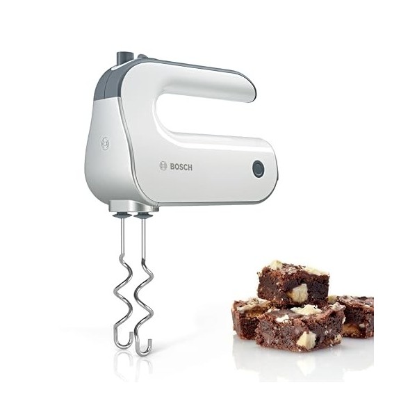 Bosch Electroménager - MFQ4835DE Batteur à main Styline, 575 watts, 5 niveaux de puissance - Blanc/Chrome