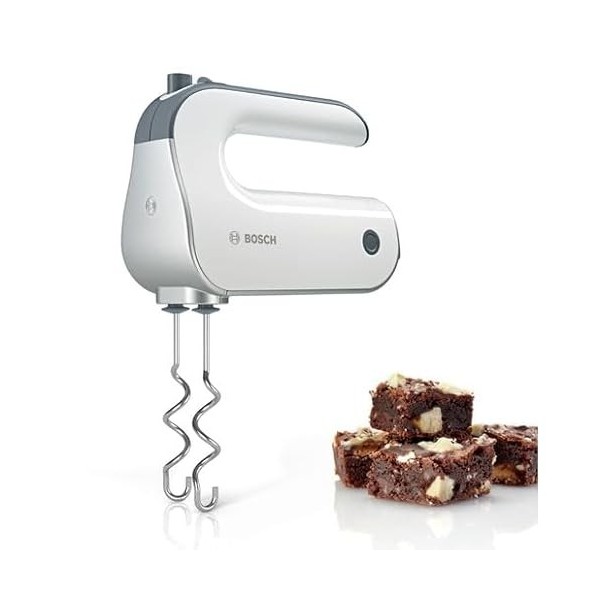 Bosch Electroménager - MFQ4835DE Batteur à main Styline, 575 watts, 5 niveaux de puissance - Blanc/Chrome