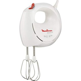 Moulinex, Batteur électrique, 200 W, 2 vitesses, 2 jeux de fouets inclus, Ergonomique, Compact, Easymax blanc ABM11A30