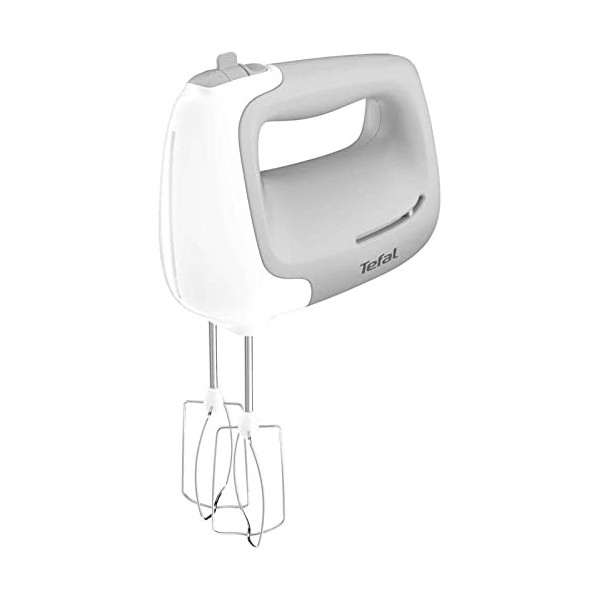 Tefal HT450B PrepMix Batteur | 450 W | 5 Vitesses | 2 Fouets et 2 Crochets Pétrisseurs en Acier Inoxydable | Mixeur Polyvale