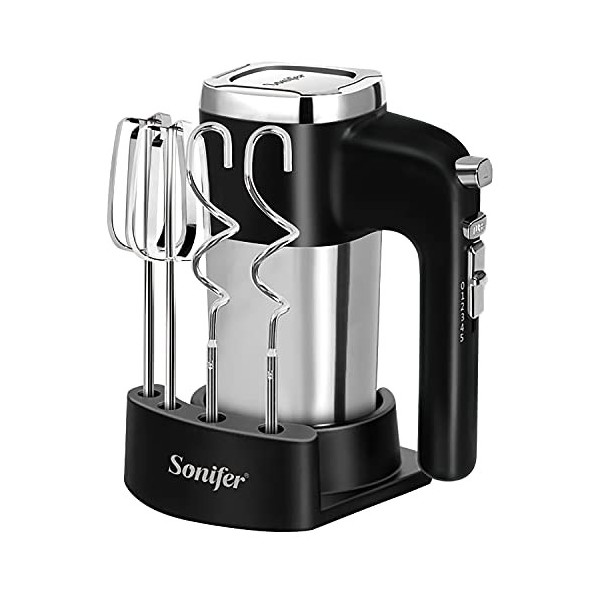 Sonifer Batteur Electrique Cuisine, Batteur Électrique Ultra Puissant de 500W, 5 Vitesses et Turbo, Bouton Déjection, 1 Supp