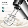 NWOUIIAY Batteur Electrique Cuisine à 5 Vitesses 300W en Acier Inoxydable avec Bouton dÉjection et 2 Crochets à Pâte 2 Fouet