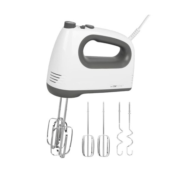 Clatronic HM 3775 Mixeur à main/batteur à main/batteur à main avec 5 niveaux de vitesse, niveau turbo et touche déjection, f