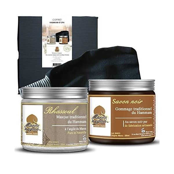 Maroc Argan Coffret Hammam & SPA Vivez la Tradition Orientale du Hammam, 250 g