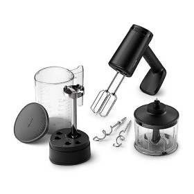 Philips Hand Mixer 5000 Series, Mixeur manuel 3 en 1, Moteur puissant de 500 W, Gobelet de rangement intelligent, 5 réglages 