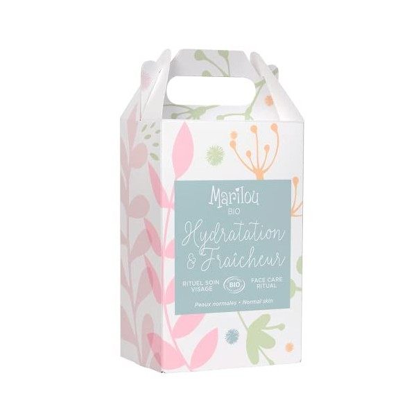 Marilou Bio, Coffret Hydratation Et Fraîcheur, Le Nouveau Coffret Classic Sans Plastique, Au Design Fleuri Et Coloré, Crème d