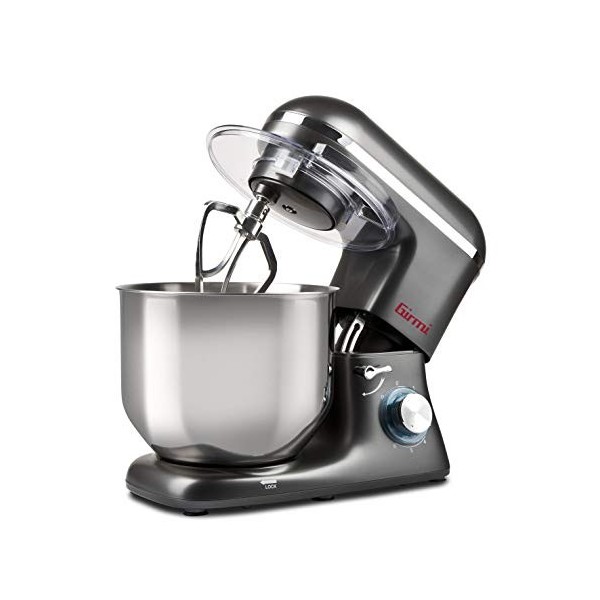 Girmi IM46 Pétrisseur Planétaire "Gastronome 8L", pâtes jusquà à 3kg, 1400 W 1800 W Max , 8 Litres, 6 La Rapidité, Gris Ant