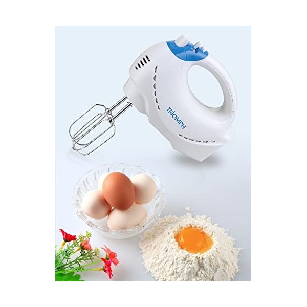 Triomph ETF2121 Batteur à Main 220-240V 50Hz 200-250W, Blanc & Bleu