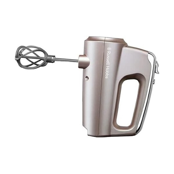 Russell Hobbs Batteur Electrique Cuisine [Ultra puissant] Swirl 2 Fouets Hélice, 2 Crochets Pétrin, 1 fouet ballon, compatib
