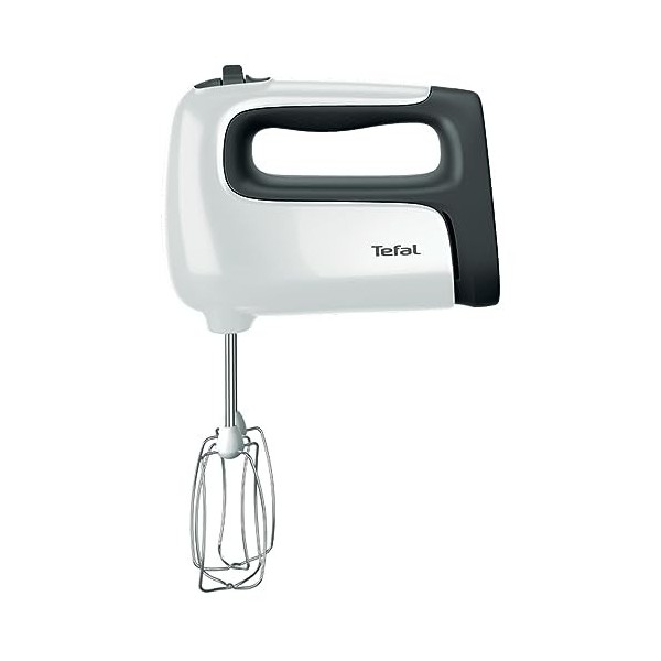 Tefal HT4611 PrepMix+ Batteur à main | 500 W | Bouton coulissant à 5 vitesses + Turbo | Accessoires inclus : 2 fouets, 2 cro