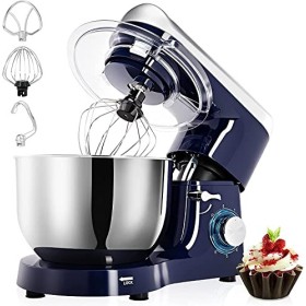 Robot Pâtissier Multifonctions 1500W, 6 Vitesses 5.5 L Batteur Electrique Cuisine Robot avec Fonction Pulse, Robot Mixeur Pât
