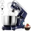 Robot Pâtissier Multifonctions 1500W, 6 Vitesses 5.5 L Batteur Electrique Cuisine Robot avec Fonction Pulse, Robot Mixeur Pât