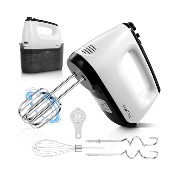 Mixeurs 9111A Batteur à Main - 6 Vitesses - avec Turbo - Batteur à Main Électrique 400 W - avec Boîte de Rangement - 6 Access