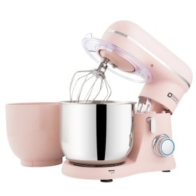 Kitchen in the Box 3,5 L 2 Bols Robot Pâtissier avec Fouet, Crochet Pétrisseur, Batteur, 10 Vitesses + Fonction Pulse, Rose