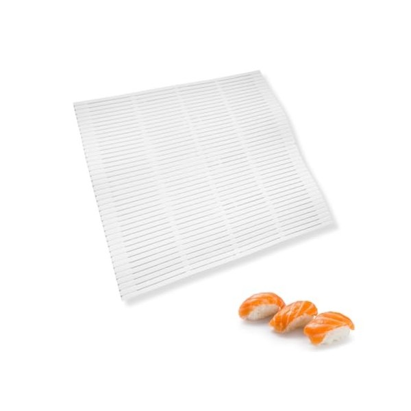 Parence.- Natte à Sushi – Makisu pour Rouleaux de Sushi – Taille 24x21 cm – Couleur Blanc – Tapis Rouleau Idéal pour Sushi Ma