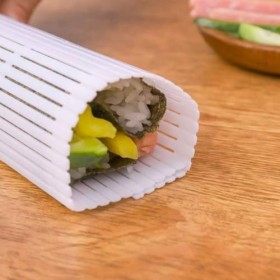 Parence.- Natte à Sushi – Makisu pour Rouleaux de Sushi – Taille 24x21 cm – Couleur Blanc – Tapis Rouleau Idéal pour Sushi Ma