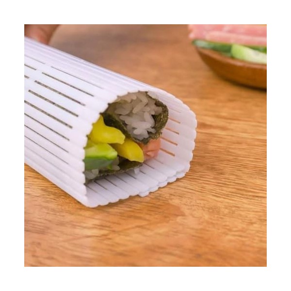 Parence.- Natte à Sushi – Makisu pour Rouleaux de Sushi – Taille 24x21 cm – Couleur Blanc – Tapis Rouleau Idéal pour Sushi Ma