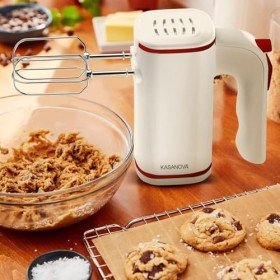 KASANOVA, Batteur électrique de 250 Watts, idéal pour monter la crème et les blancs dœufs, crochets en inox pour pétrir prép