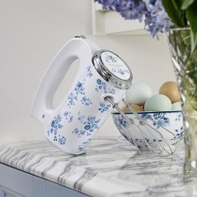 Laura Ashley Batteur Électrique Cuisine 300W avec Imprimé China Rose par VQ - Lave Vaisselle Sûr Batteurs à Main avec Batteur