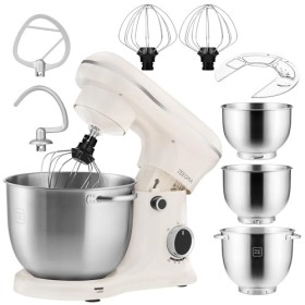 ZEEGMA PLANEET TRIO Robot Pâtissier 1500 W Robot de Cuisine Multifonctionnel avec 3 Bols de 4 l, 4,5 l et 5,2 l, 10 Vitesses 