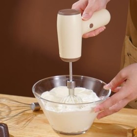 Mélangeur à main électrique, batteur à œufs électrique portatif, mélangeur de cuisson de crème sans fil Rechargeable à forte 