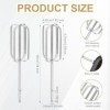 2pcs Accessoires pour Batteurs à Main, Acier Inoxydable Hand Mixer Attachments Pièces de Mélangeur Électrique pour Hamilton B