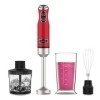Cecotec Blender Power RetroRed 1200MAX Cream&Crush. Mixeur plongeant rétro dune puissance maximale de 1200 W, lame à 4 lames