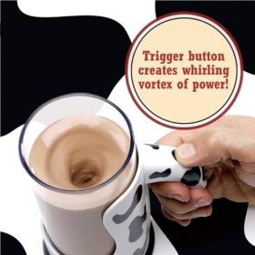 Zing Moo Mixer – Mélangeur de lait au chocolat à piles – Tasse à mélanger automatique, 473 ml