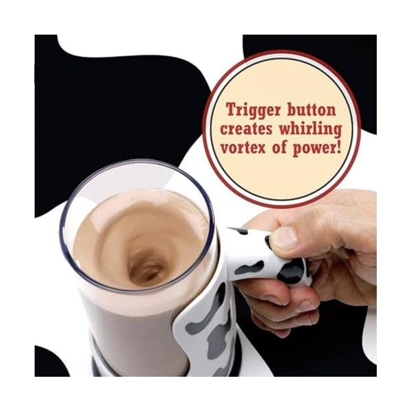 Zing Moo Mixer – Mélangeur de lait au chocolat à piles – Tasse à mélanger automatique, 473 ml