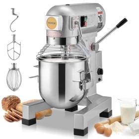 VEVOR Robot Pâtissier Commercial 18,7 L, Batteur Mélangeur avec 3 Vitesses Réglables, Mixeur à Pâte 1100 W, avec Bol en Inox 