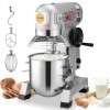 VEVOR Robot Pâtissier Commercial 18,7 L, Batteur sur Socle avec 3 Vitesses Réglables, Mixeur à Pâte 1100 W avec Bol en Inox e