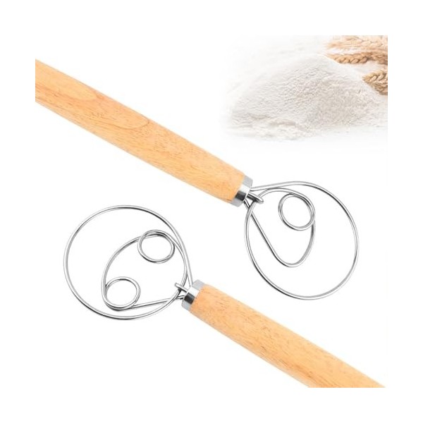 Batte à œufs batte à pain batteur à main en acier inoxydable batte à pain batteur danois pour la maison, la boulangerie pour 