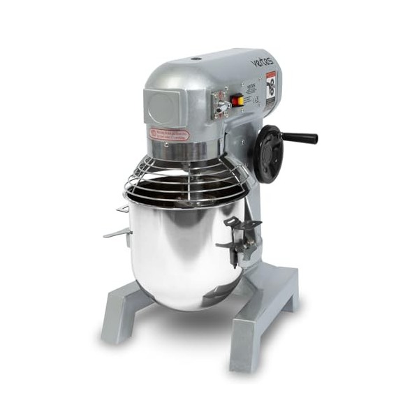 VERTES Pétrin à pâte professionnel Machine à pâte avec batteur planétaire, capacité 10L, 450W, bol en inox, lame de batteur, 