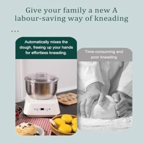 Machine à pâte électrique avec fonction de fermentation, mélangeur de farine de pâte en acier inoxydable de 5 L, machine à pé