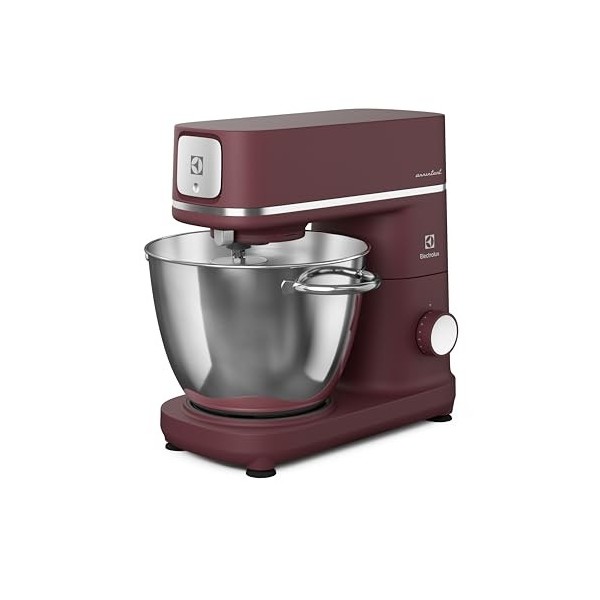 Electrolux E6KM1-4DRT, assistant de cuisine, avec 6 et 4 litres, avec fouet de cuisine, 1200W, rouge, acier inoxydable