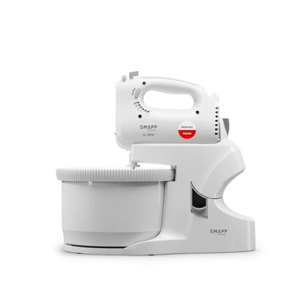 SMAPP 451.6 Robot de cuisine avec bol mélangeur de 3,3 l - Moteur 580 W - Blanc - Avec mélangeur et fouet et bol mélangeur - 