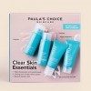 Paulas Choice Kit d’essai CLEAR Skin Essentials - Routine en 3 Étapes - Nettoyer, Exfolier & Hydrater - Élimine les Imperfec