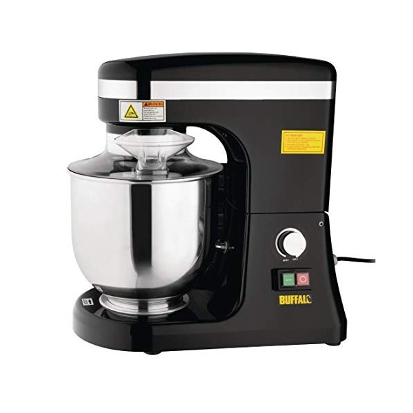 Buffalo Batteur planetaire 270 W 7 litres, noir, batteur sur socle, mélangeurs pour la cuisson, batteur, fouet et crochet pét