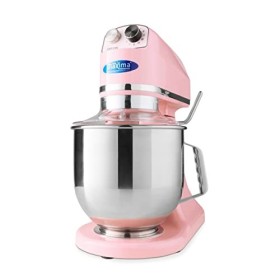 Mixeur Planétaire 7 L Jusquà 2 Kg Pâte Rose Pastel - Bol Mixeur Inox - 11 Vitesses - Robot Pâtissier - Batteur sur Socle - R