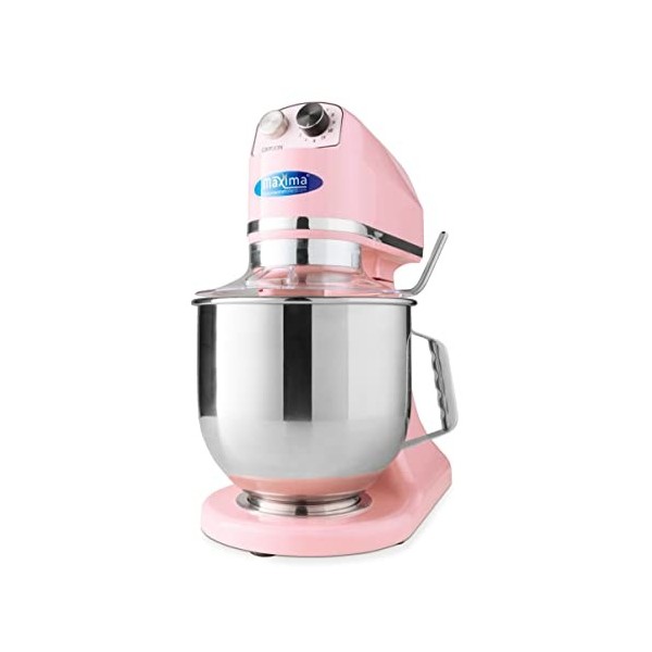Mixeur Planétaire 7 L Jusquà 2 Kg Pâte Rose Pastel - Bol Mixeur Inox - 11 Vitesses - Robot Pâtissier - Batteur sur Socle - R