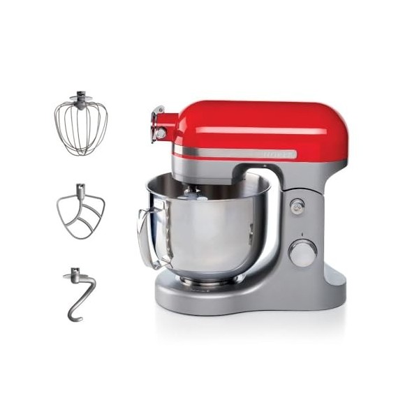 Ariete 1589 Robot pâtissier Moderna à mouvement planétaire, 1600 watts, 11 vitesses, 5,5 litres, 3 accessoires pour pétrir, m