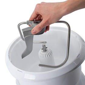 Cloer 7001 Robot de cuisine avec bol mélangeur de 6 l, crochet pétrisseur, fouet, fouet à gâteau, grattoir à bol, 6 vitesses 