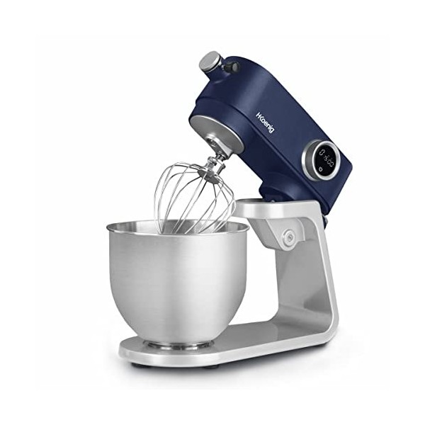 H.Koenig Robot Pétrin Professionnel Multifonctions 5L KM124 Inox rouge mat Puissant 800W, Robot Cuisine Pâtissier Pétrin 8 vi