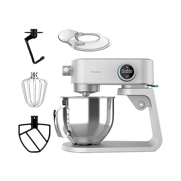 Cecotec Robot pétrisseur Twist&Fusion 4000 Luxury, Blanc. 800 W, corps en aluminium moulé, moteur DC, 8 vitesses, lumière LED