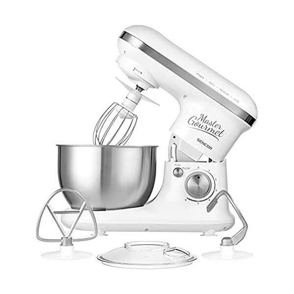 Mélangeur Robuste Entièrement en Métal, 600 W, Blanc